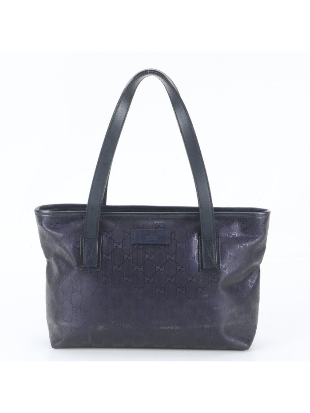 Gucci GG Supreme Leather Tote Bag Shoulder Hand Navy